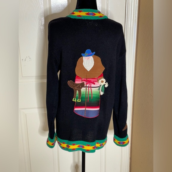 Sharon Young A Yull Yall Vintage holiday/western cardigan Rare find Medium - Picture 7 of 12
